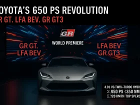The Toyota GR GT (Prototype) world premiere on December 5. Pictured here is the 650 PS road-legal variant featuring the all-new 4.0L V8 hybrid engine