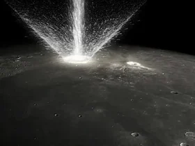 Asteroid Hitting Moon 